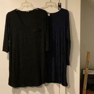 TWO Soma LS Cool Nights Nightshirts (1 ribbed/1 not)